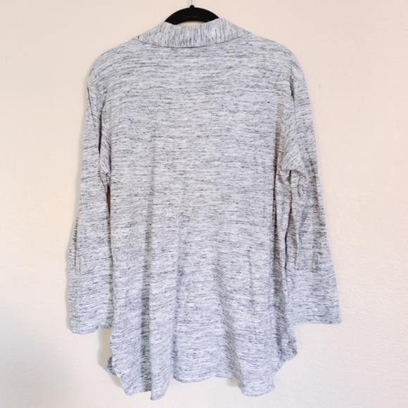 James Perse | Heather Gray Collar Button Down Top - Picture 5 of 6